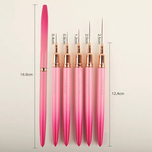 Barb Pink Ombré Liner Brushes