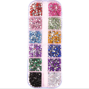 12-Grid Coloured Rhinestones