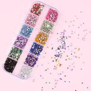 12-Grid Coloured Rhinestones