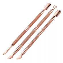 Load Image Into Gallery Viewer, Rose Gold Scraper + Cuticle Pusher Trio
